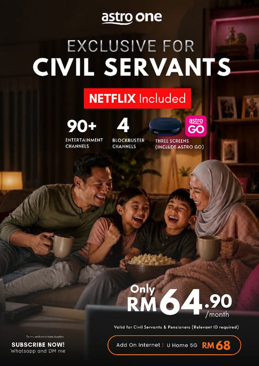 Exclusive Civil Servant Promo: Grab Astro Package 20% OFF for RM64.90