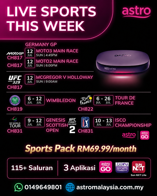 Live Sports This Week: Get the Best Astro Package for Non-Stop Action