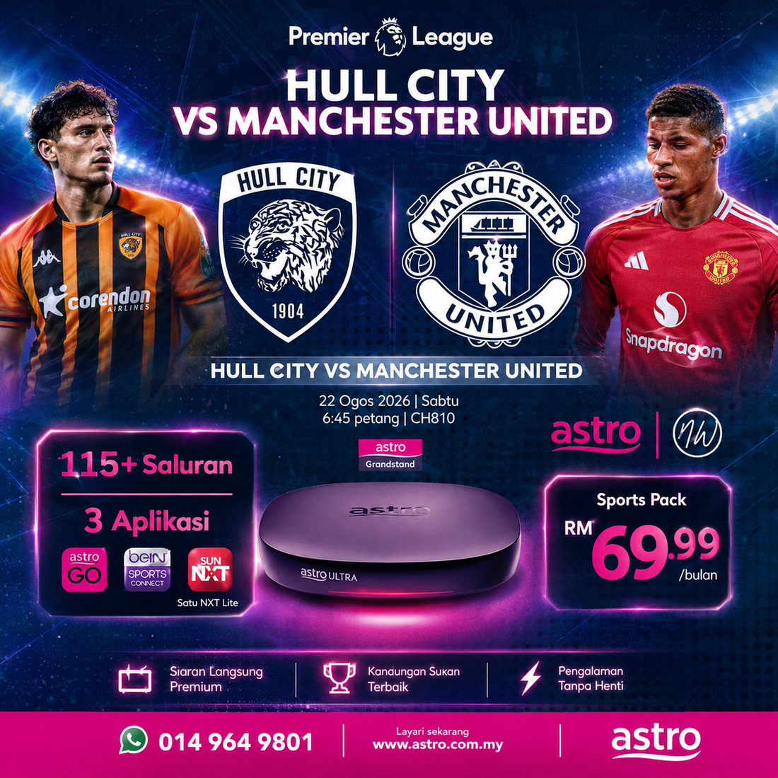 Best Astro Package for Live Premier League Action: Hull City vs Manchester United