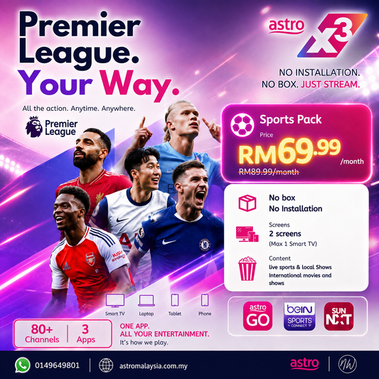 Stream Premier League Live with the Ultimate Astro X3 Sports Pack
