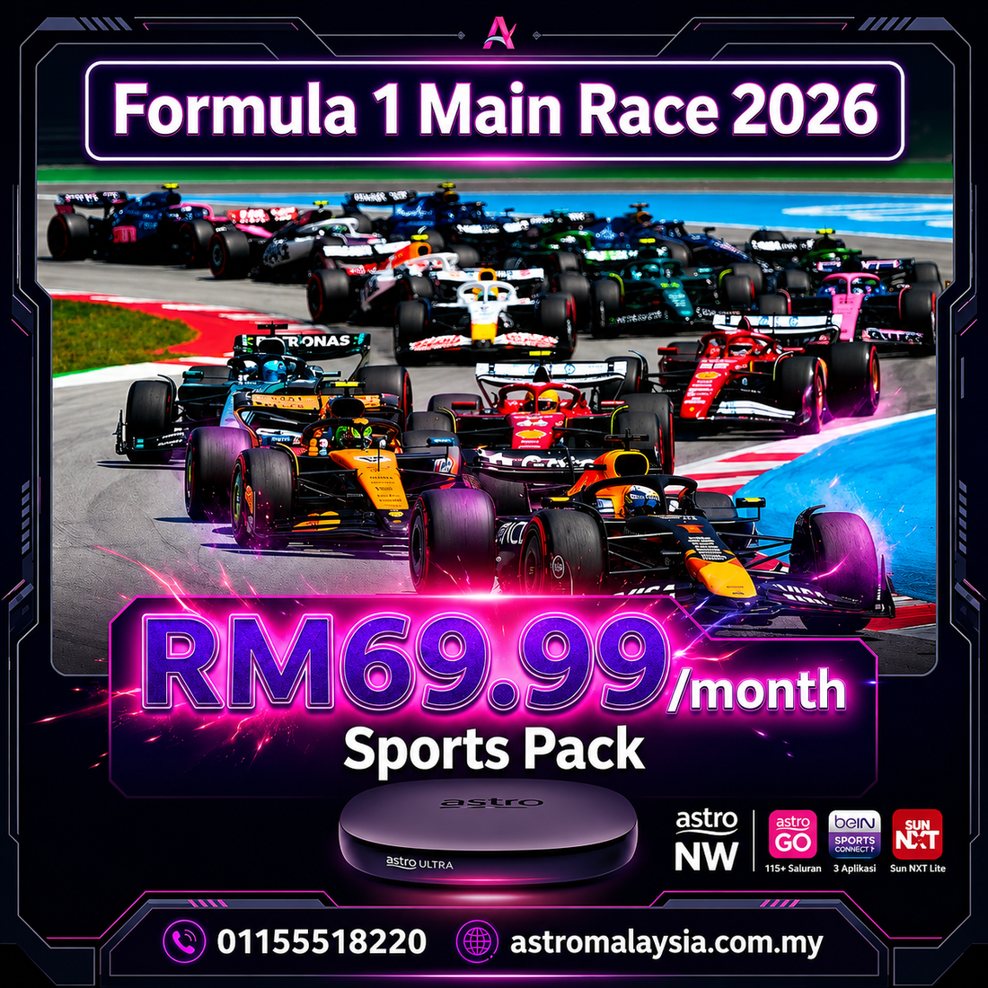 Unleash the Ultimate Thrill: Catch the Formula 1 Main Race 2026 with an Astro Package
