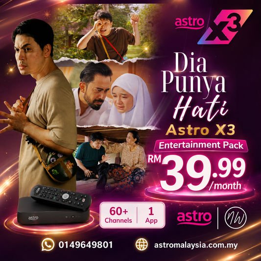 Astro X3 Entertainment Pack RM39.99/month only - Best Deals