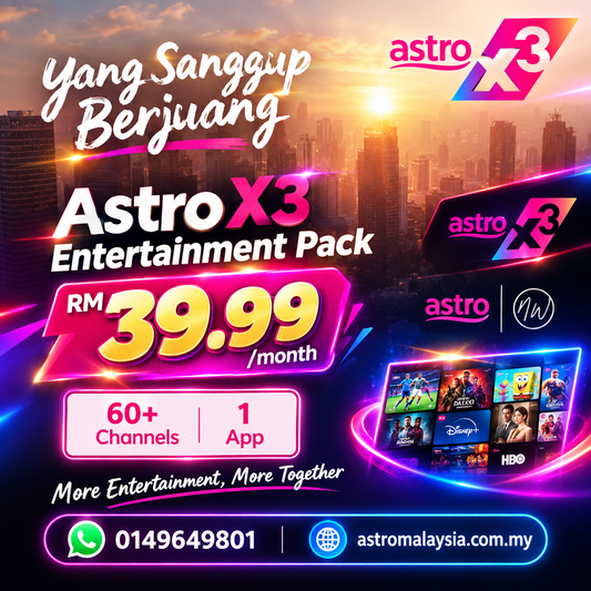 How to Watch Yang Sanggup Berjuang with Astro X3 Entertainment Pack RM39.99/month only