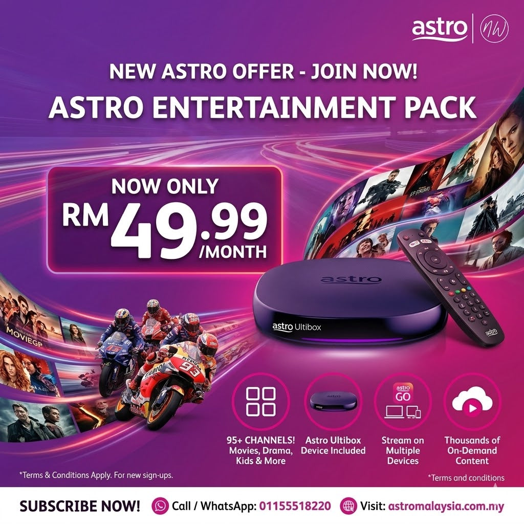 Register Astro Today: Unbeatable Entertainment Astro Package at RM49.99