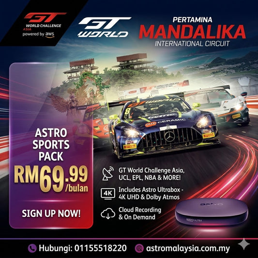 Astro Package: Experience GT World Challenge Asia, 4K Sports for RM69.99