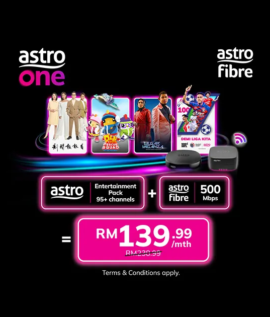 Astro Fibre Bundle WiFi Kencang 500Mbps - Astro Authorized Dealer