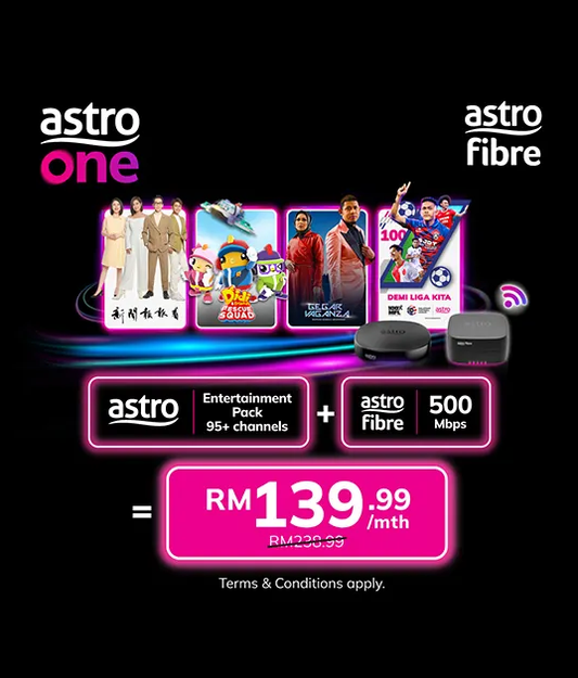 Astro Fibre Bundle WiFi Kencang 500Mbps - Astro Authorized Dealer